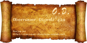 Obernauer Dionízia névjegykártya